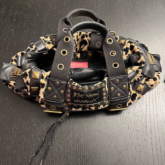 Vintage Betsey Johnson leopard print hand bag purse - Picture 10 of 14